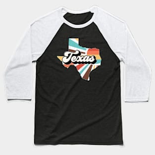 Texas State Map Baseball T-Shirt